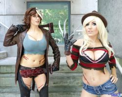 sexy-cosplay-scroll:  Abby Dark-Star as Jason Voorhees and Jessica