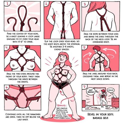 missfaery:  teal-shit:  Rope Bondage 101 - By Lucy Bellwood (for Oh Joy Sex Toy)  Daddy? I think baby and I would like this very much! 