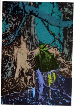 thebristolboard:  Pin-up by Bill Sienkiewicz from Swamp Thing