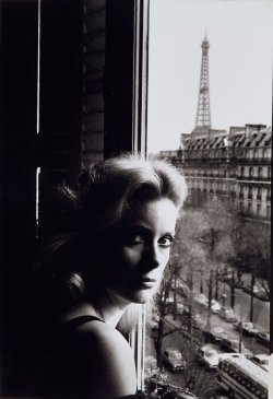 Helmut Newton, Catherine Deneuve, 1976. Via Le Clown Lyrique.