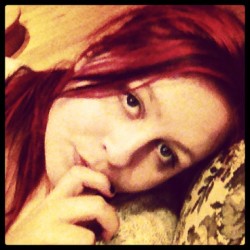 Red hair. Cold night. Time for hot coffee. #sleepy #zzzz #yawn