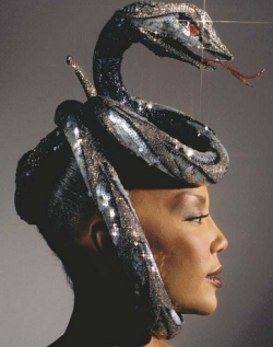 mademoiselleclipon:  Bob Mackie Snake Headpiece, 1984.  