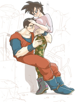I saw this piece of fanart on pixiv of future Gohan and some