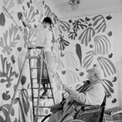 Matisse working at the Hôtel Régina, Nice, c. 1952 on The Parakeet