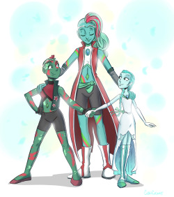  Commissioned group shot of  @atiller-1′s gemsonas, Aquamarine