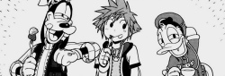 exkusukaiza:  Sora. Donald. Goofy. Thank you. 