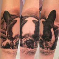tattotodesing:  Tattoo sleeping dog  - http://goo.gl/W7XnqF