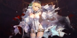 swd3e2 fate/grand order saber bride saber extra cleavage thighhighs