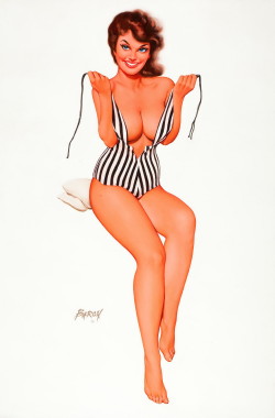 pinupgirlsart:  by Baron Von Lind - check out Summer time collection