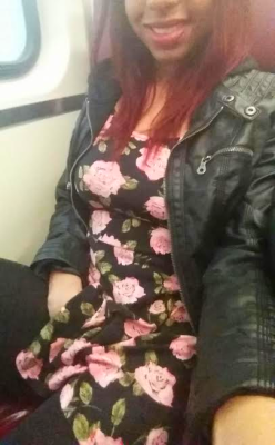 himitsudesuuu:  On the train!  Watch me be naughty in public