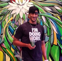 lovethose49ers:  Colin at The Juice Spot in Miami which is owned