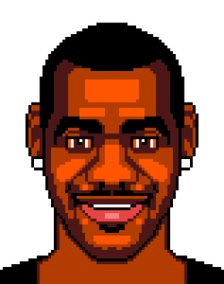 pixelportraitist:  Lebron James Pixel Portrait by ~schowell