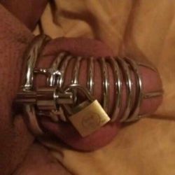 whitepartyboi23:Still locked in chastity  waiting till thrusday