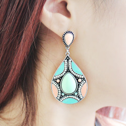 tbdressfashion:  Green Water-Drop Earrings free shipping activity till