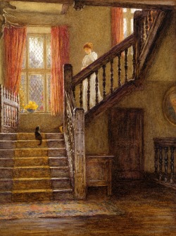 pintoras:  Helen Allingham (English, 1848 - 1926): The Staircase,