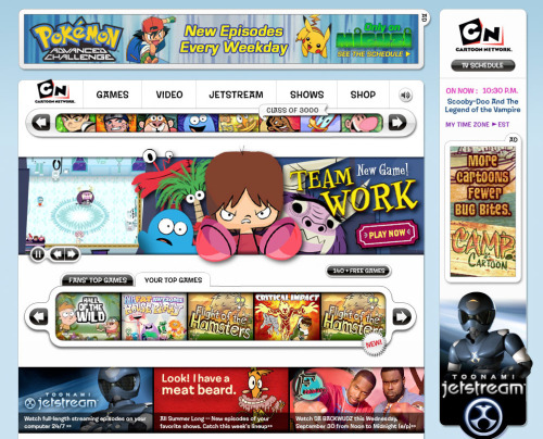 qv:jetix:cartoonnetwork.com homepage in 2006   throwing up and