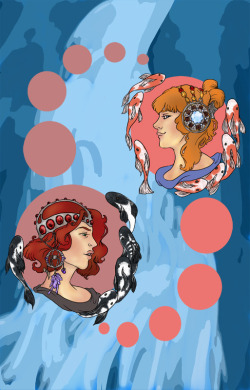 icefeels:  sharoart:  Natasha and Pepper, art noveau medallion