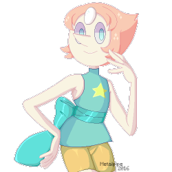 metalpipeart:  I tried to pixel so I drew Pearl from Steven Universe 