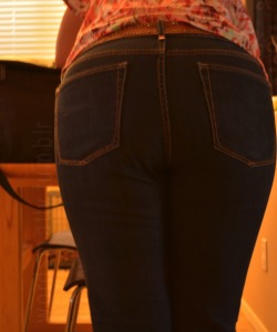 Her ass makes these jeans look good.