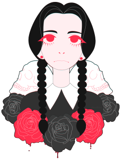 ghoulkiss:  wanted to draw something spooky, so wednesday addams