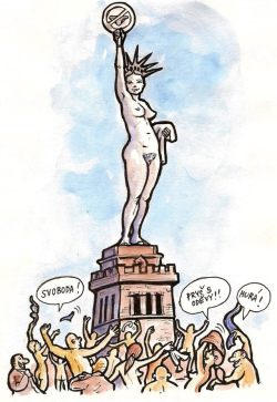 free-body-culture:  Great cartoon by Czech Artist Roman Bureš,