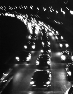 onlyoldphotography:  Yale Joel: Night traffic on the Major Deegan