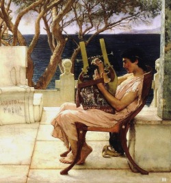 Detail : Sappho and Alcaeus. 1881. Sir Lawrence  Alma Tadema.