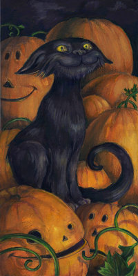 bloodreallove:  PumpkinCat by http://annpars.deviantart.com/