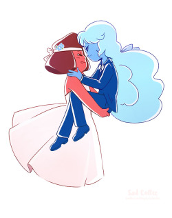 sosadcoffee:  Ruby and Sapphire from Steven Universe. Wedding