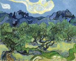 artist-vangogh: The Alpilles with Olive Trees in the Foreground,