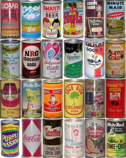 scottheim: retro soda cans  I want a giant straw that connects