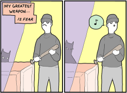 tastefullyoffensive:  Batman’s greatest weapon. [extrafabulouscomics]