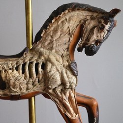 beinartgallery:“Janus” - carved carousel horse by Maskull