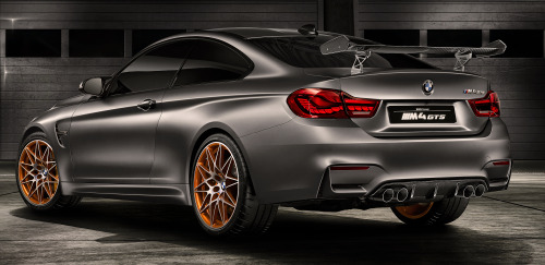 carsthatnevermadeit:   BMW Concept M4 GTS Concept, 2016.Â BMW M Division is presenting an initial preview of a high-performance model for use on the road and, above all, on the race track.Â The world premiere of the BMW Concept M4 GTS takes place today