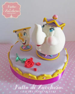 cakedecoratingtopcakes:  Mrs. Potts and Chip (Beauty and the