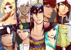 ffyeahmagi:  Pisti, Sharrkan, Hinahoho, Ja’far, Sinbad, Masrur,