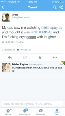 wibih:  Omg Trisha PAYTAS just mentioned me and retweeted me