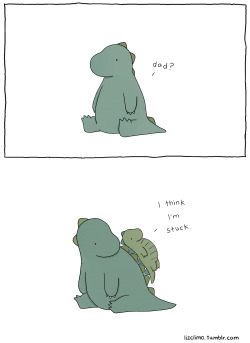 lizclimo:  caution: do not attempt to slide down dinosaur  
