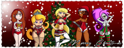 rnrs-purple-lounge:  A Sexy Christmas Card Wanted to make a sexy Christmas card for the friends I made over this year! Here’s a happy holiday shoutout to Merc, Slim, Superion, RayRyan, and Montatora! Featuring their original characters and favorite