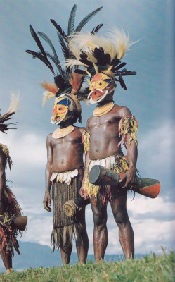 kicker-of-elves:  masked dancers, New Guinea      National