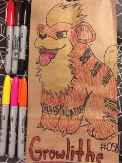 lunchbag-pokemon: #058 Growlithe  Look at this Good Boy. He is