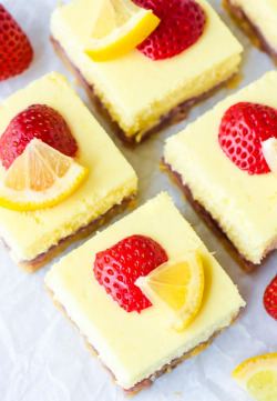verticalfood:Strawberry Lemon Cream Cheese Bars