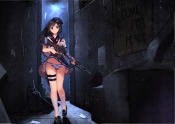 allenes gun pantsu seifuku shimapan skirt lift jpeg artifacts