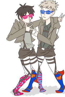 superjaeger:  A pair of dumb nerds for the sock au. For some