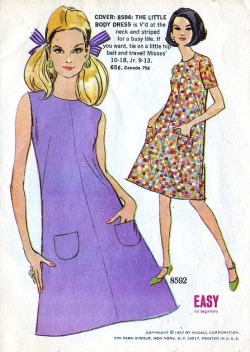 solo-vintage:  Illustrations of mod sewing patterns in McCall’s,