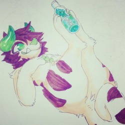 ground-lion:  Clair wants Ramune!!  #furry #anthro #traditional