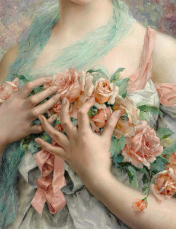 c0ssette:  ‘The Rose Girl’ (detail) Émile Vernon