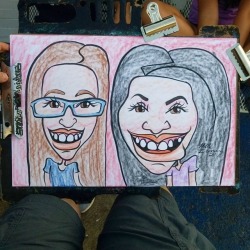 Caricatures at Dairy Delight!  12"x18" Ink and artstix