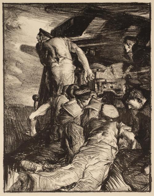 scrapironflotilla:Making Sailors: The Gun -   Frank Brangwyn,