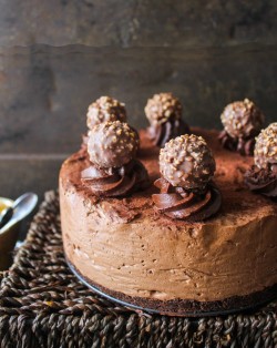 sweetoothgirl:Ferrero Rocher Mousse Cake  